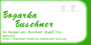 bogarka buschner business card